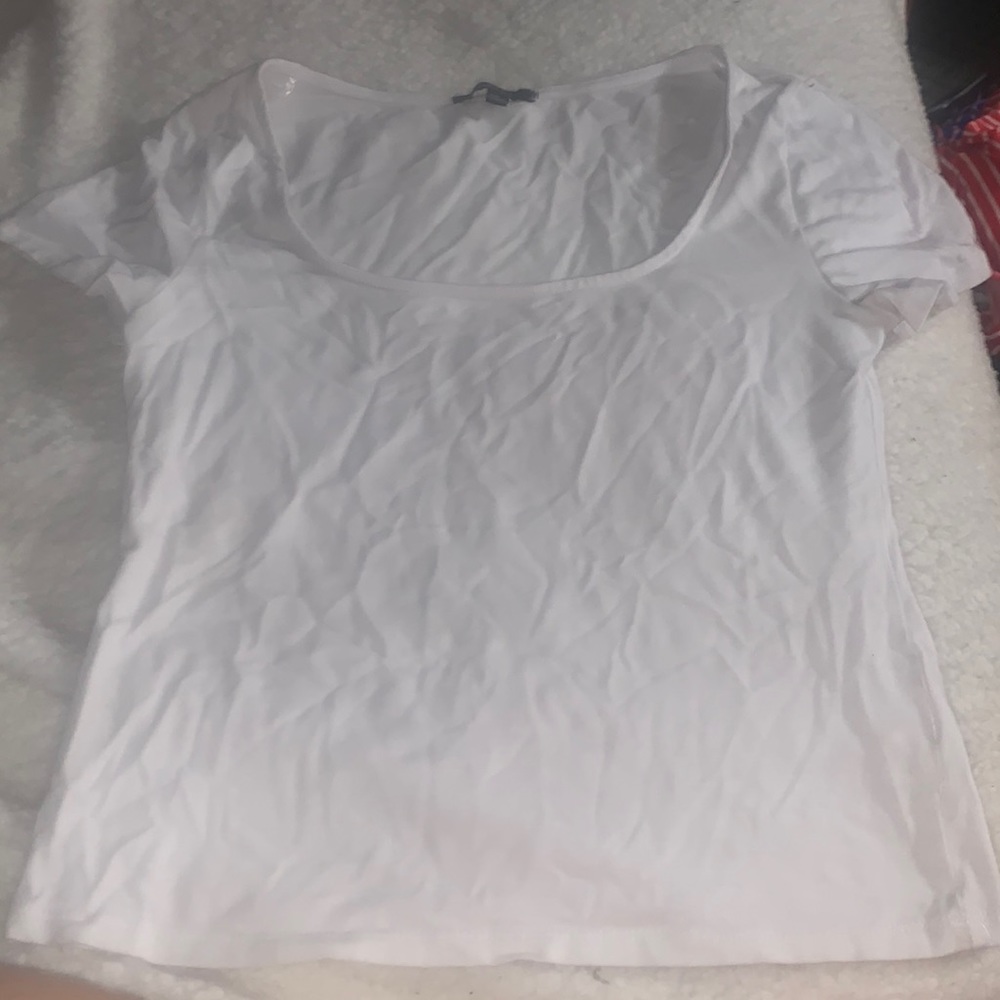 Solid white cropped shirt